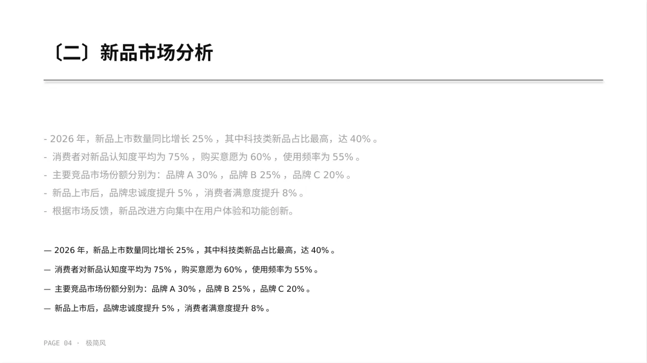 新品市场接受度调查报告 PPT模板 第4页预览