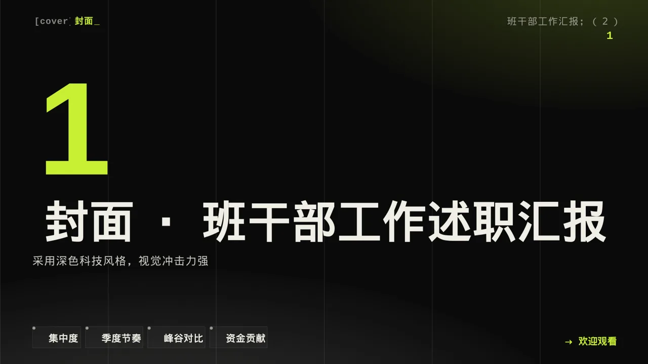 高校班干部工作述职汇报PPT模板 第3页预览
