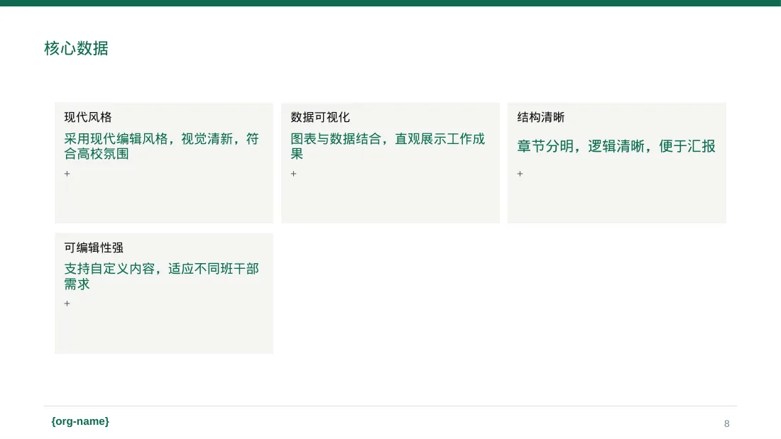 班干部工作述职汇报文稿 PPT模板（红黑杂志风） 第8页预览