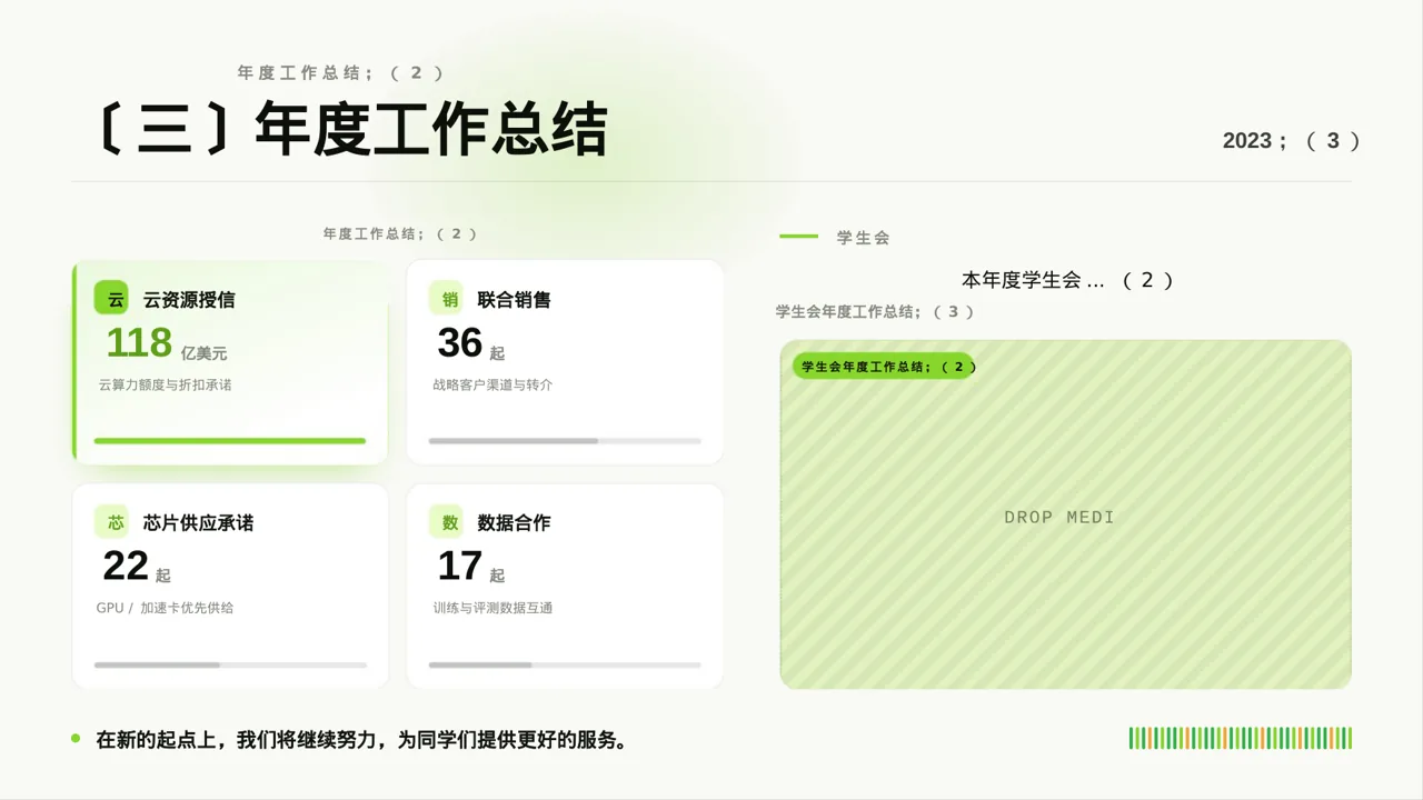 学生会年度工作总结PPT模板 第7页预览