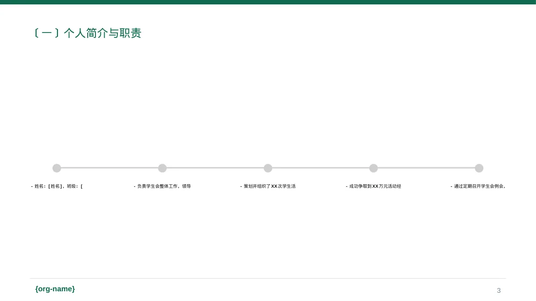学生会干部个人述职报告PPT模板 第3页预览
