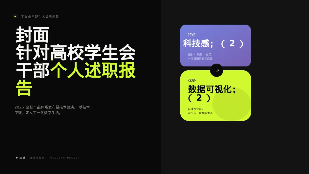 学生会干部个人述职报告PPT模板