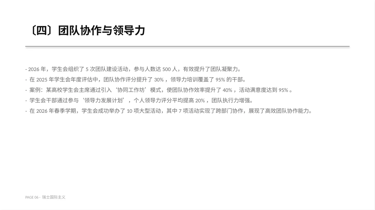 学生会干部个人述职报告PPT模板 第6页预览