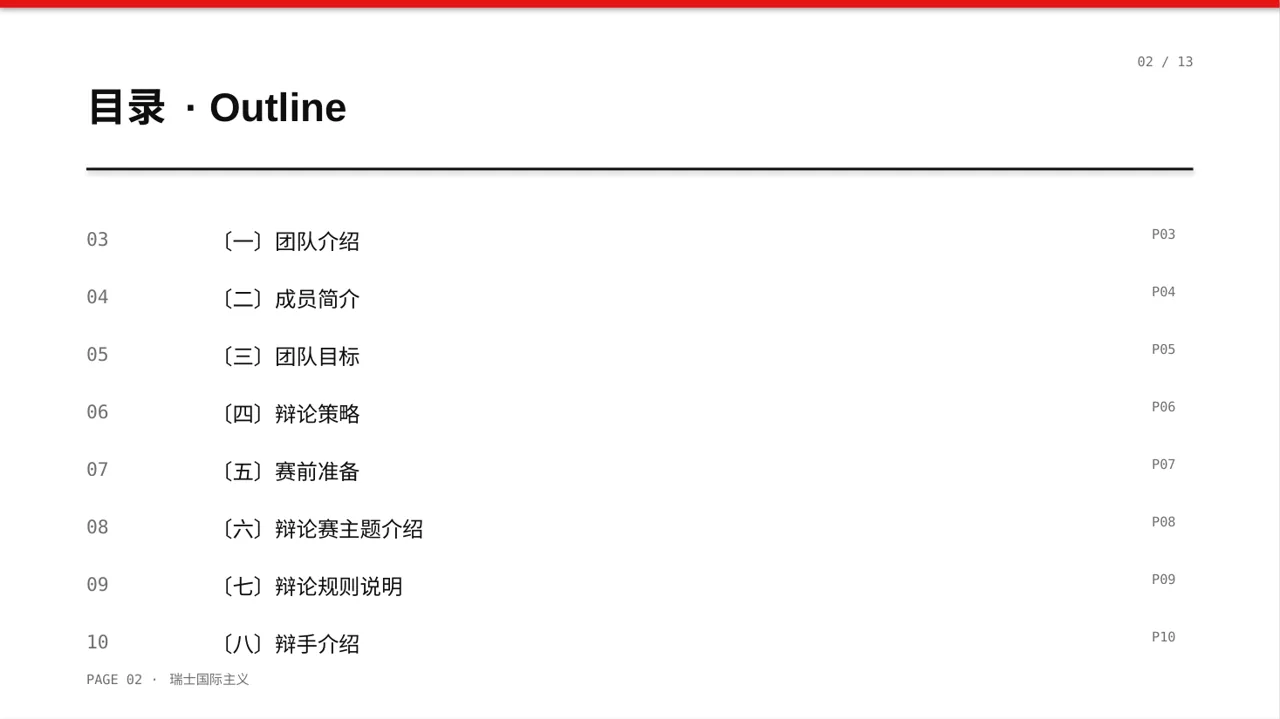 辩论赛团队展示模板 PPT 第2页预览