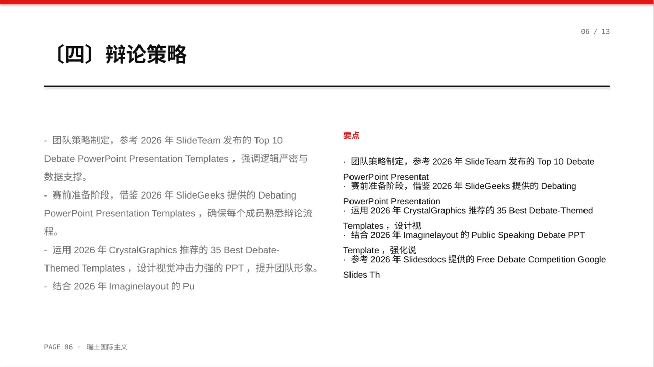 辩论赛团队展示模板 PPT 第6页预览