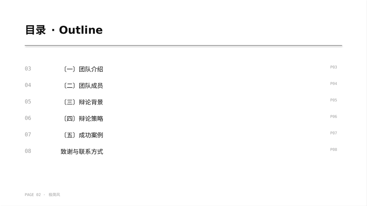 辩论赛团队展示模板 PPT 第2页预览