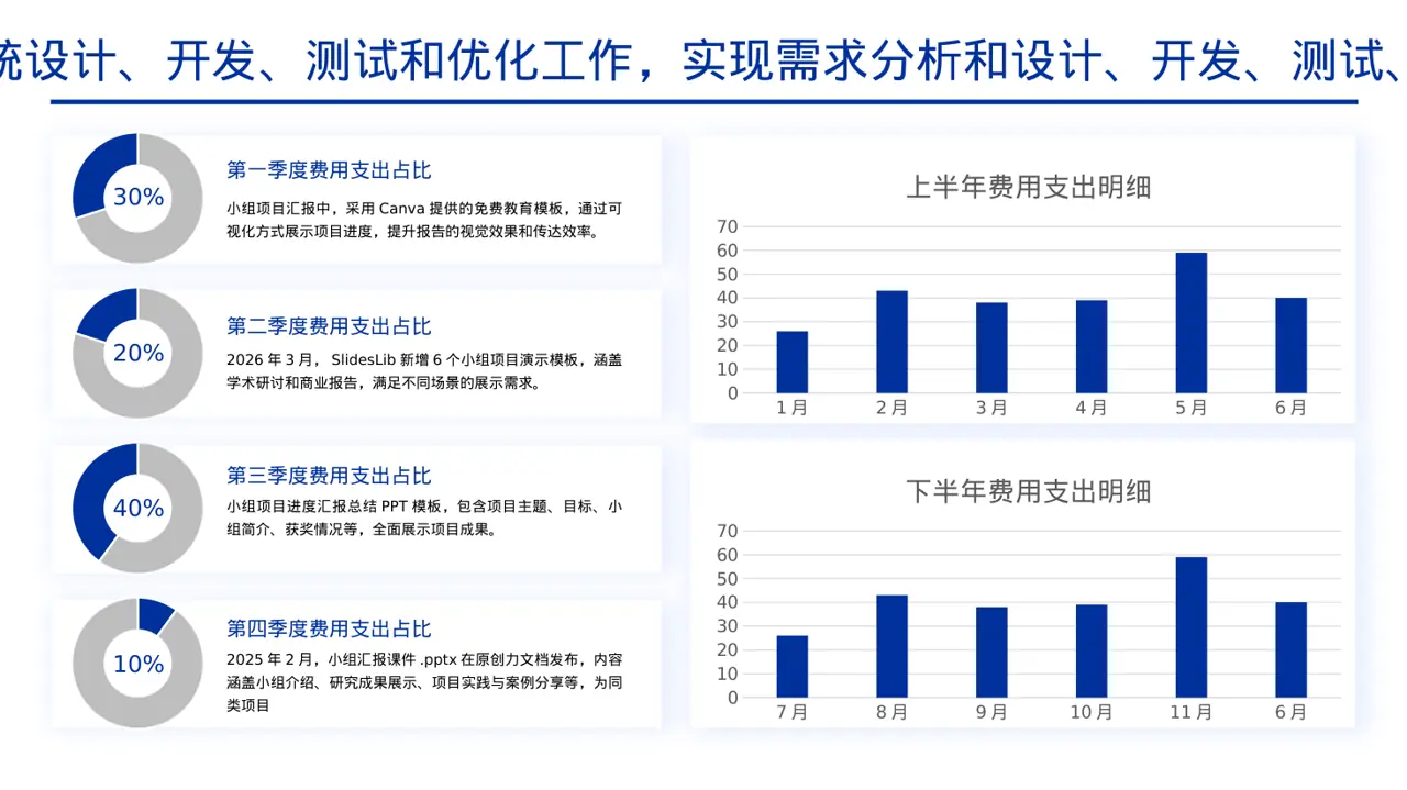 课题小组研讨成果汇报PPT模板（黄蓝几何风）-2 第4页预览
