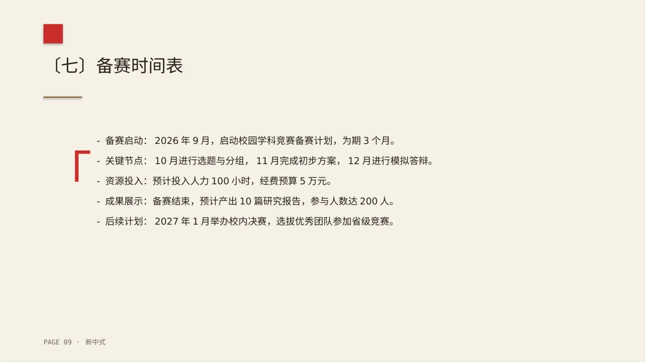 校园学科竞赛参赛PPT模板 第9页预览
