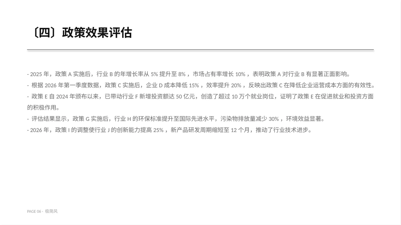 行业政策影响分析报告 PPT模板 第6页预览