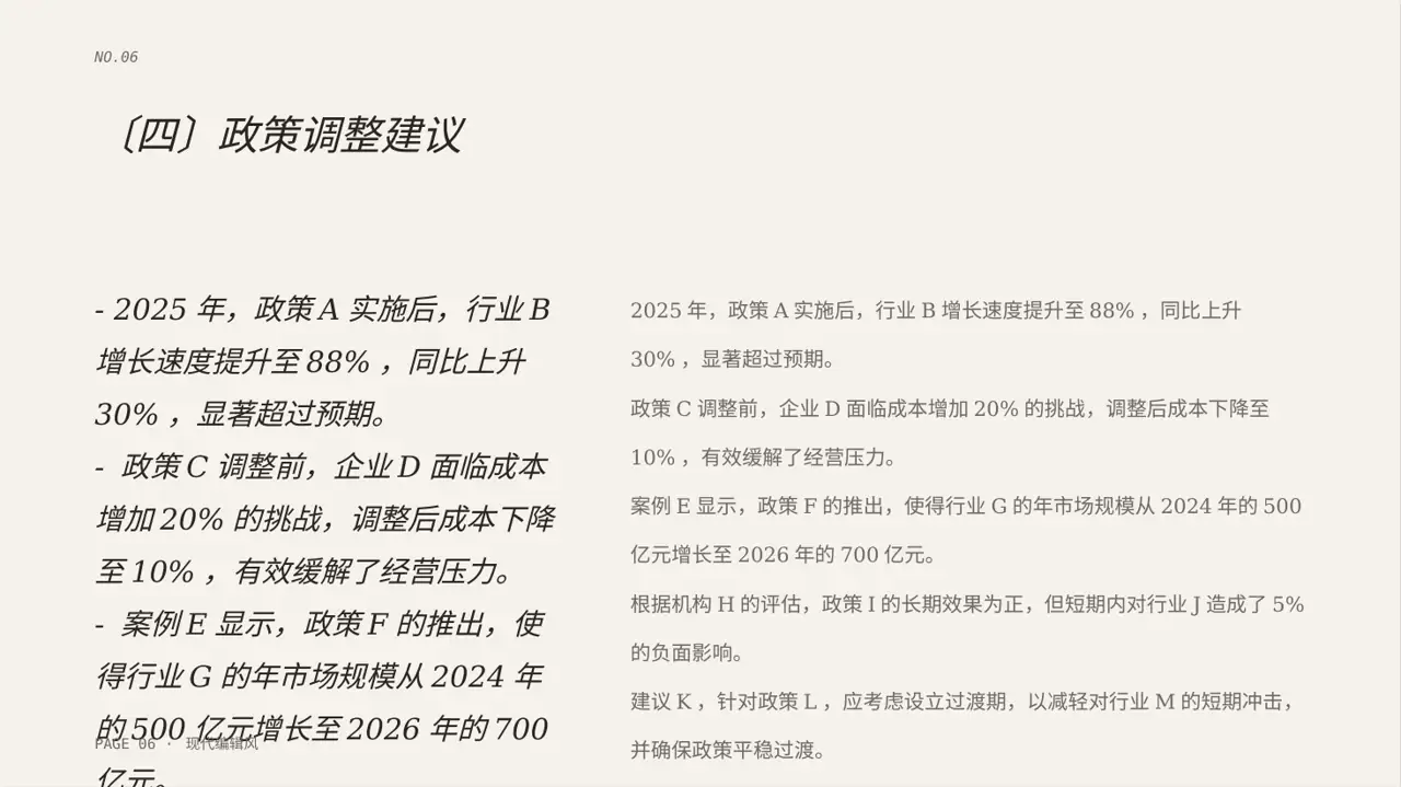 行业政策影响分析报告PPT模板（红黑杂志风）-2 第6页预览