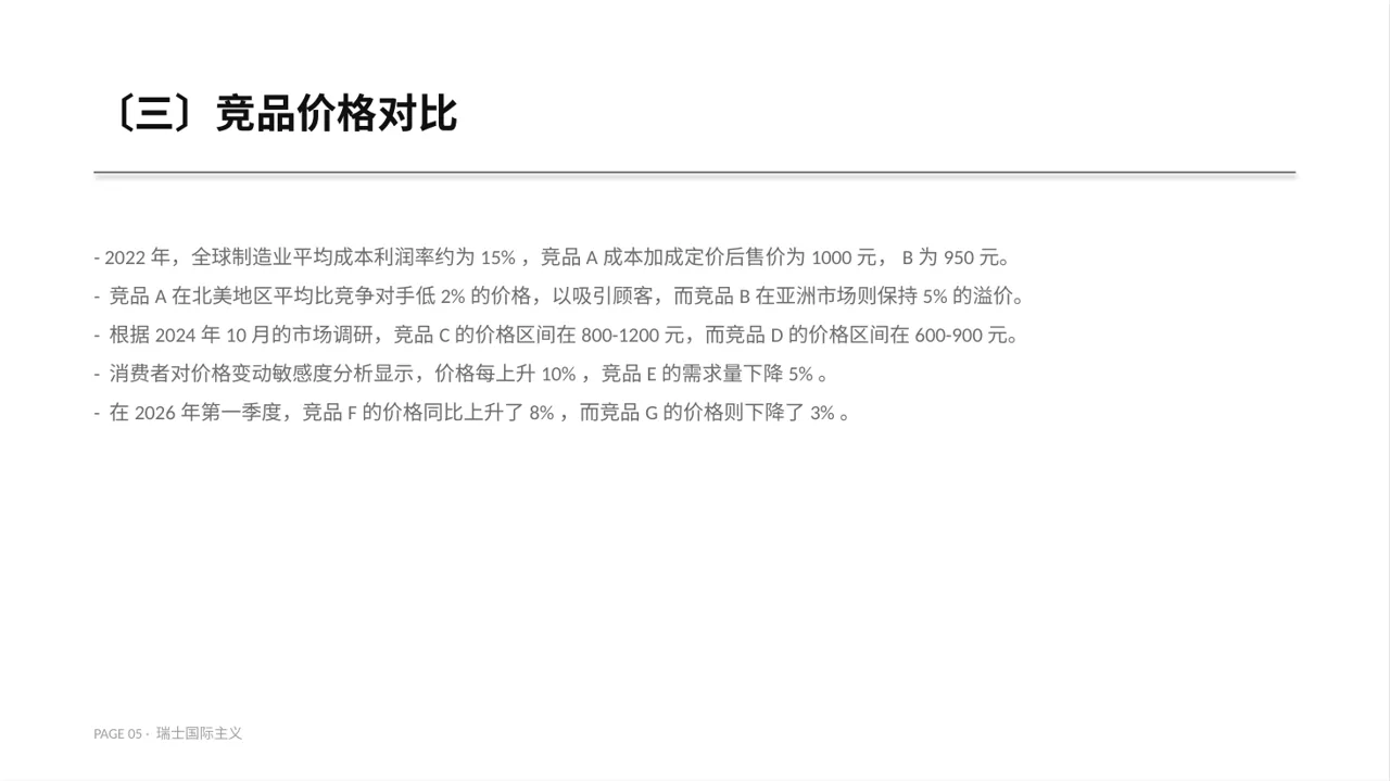 价格体系市场调研报告PPT模板 第5页预览