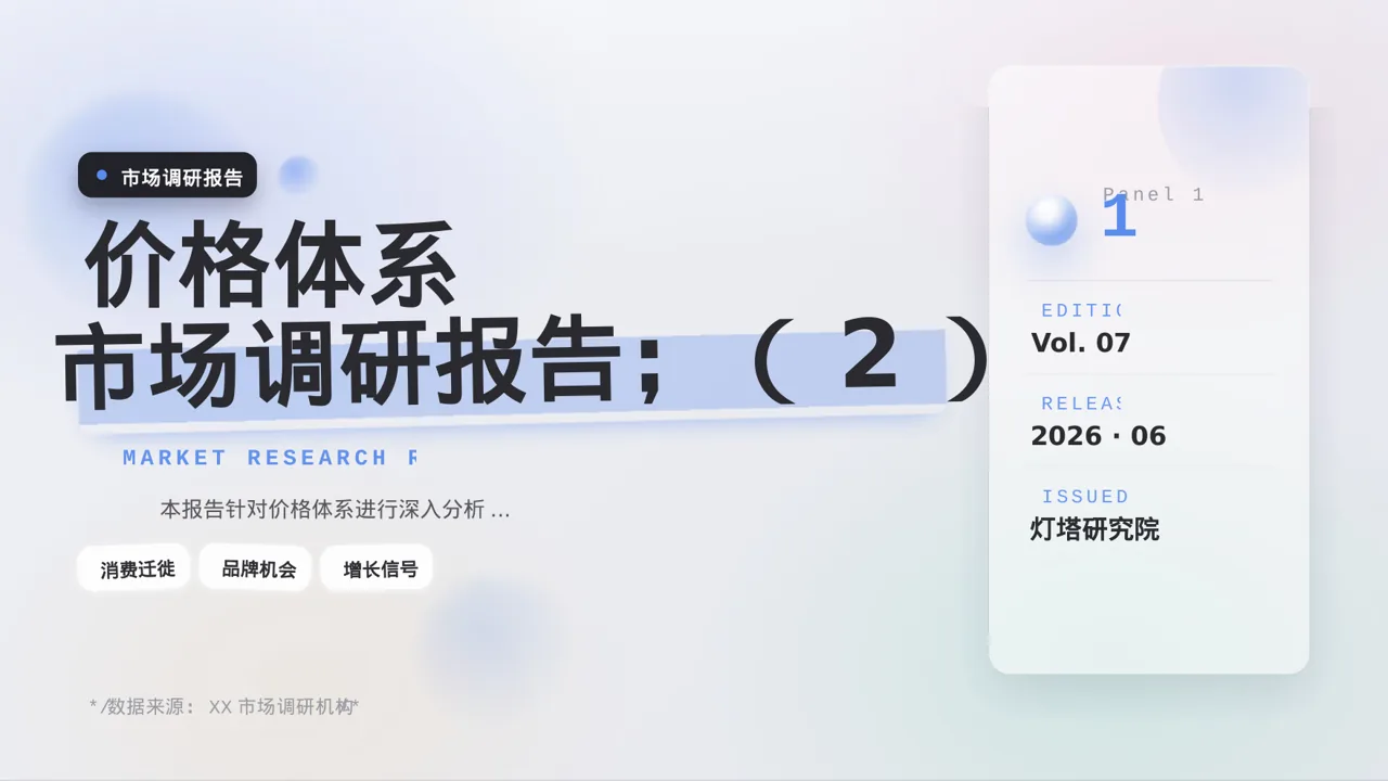 价格体系市场调研报告 PPT模板