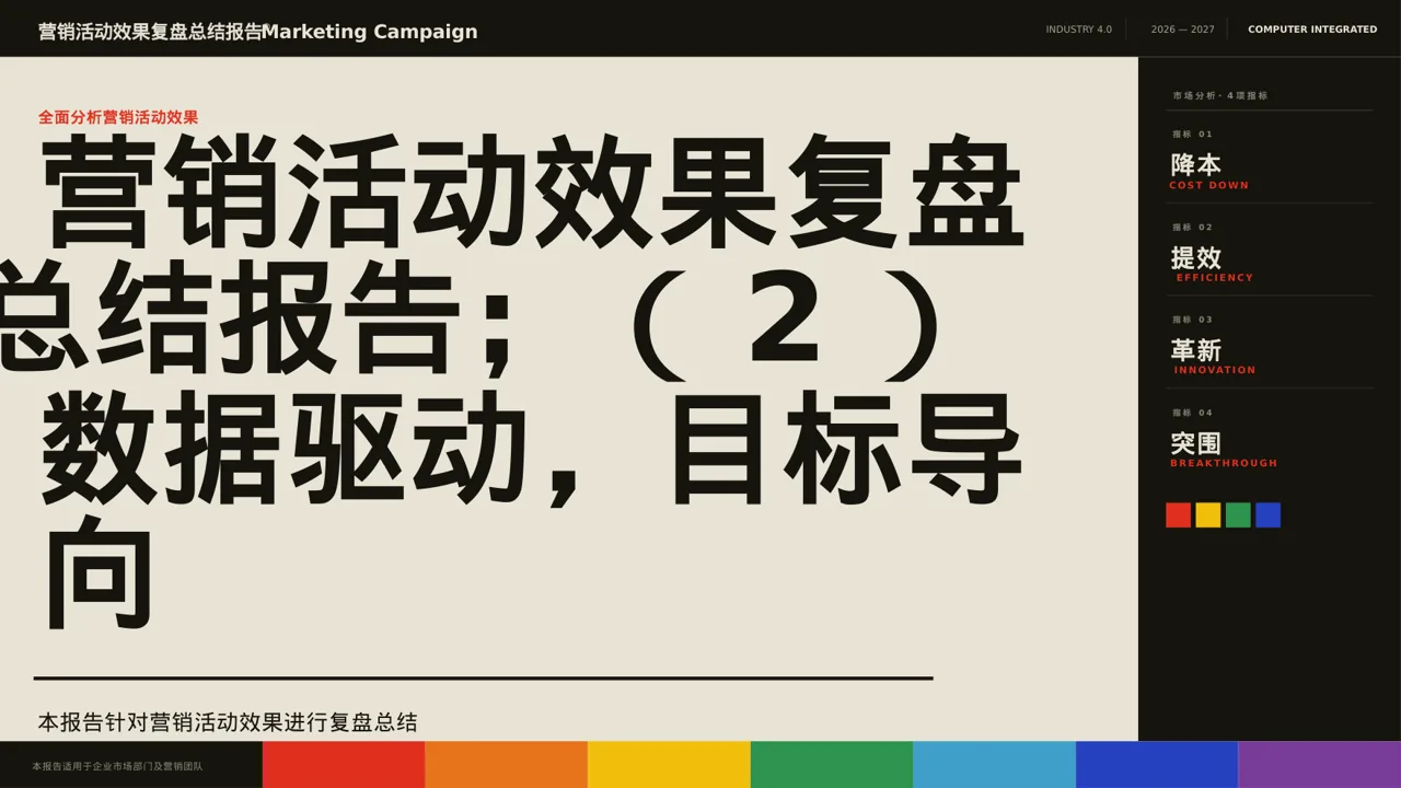 营销活动效果复盘总结报告PPT模板