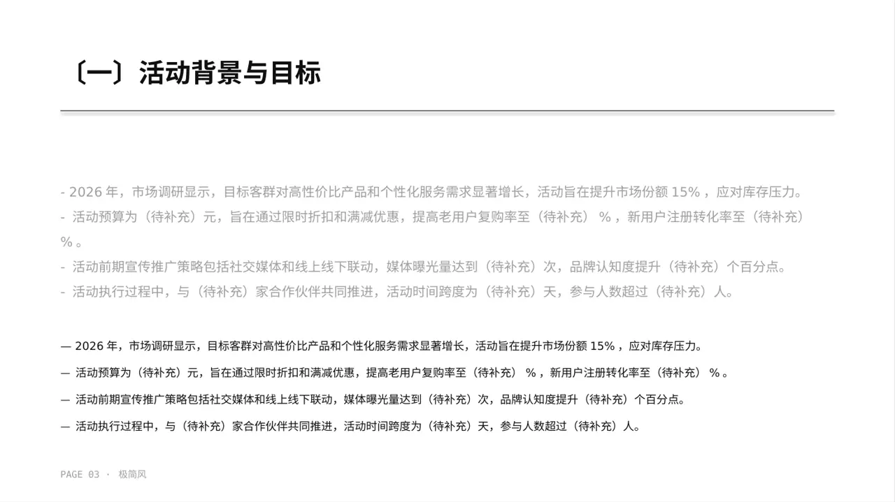 营销活动效果复盘总结报告PPT模板 第3页预览