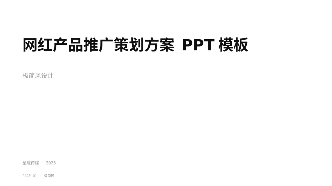 网红产品推广策划方案 PPT模板（黑白极简风）