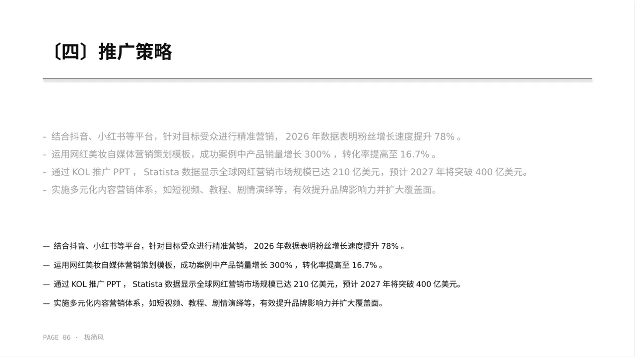 网红产品推广策划方案 PPT模板（黑白极简风） 第6页预览