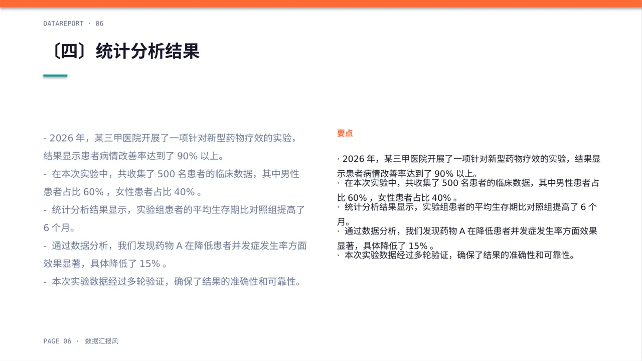 临床医学实验数据分析汇报PPT模板 第6页预览