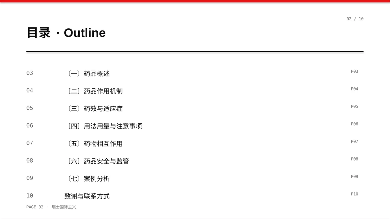 药品功效科普介绍PPT模板 第2页预览