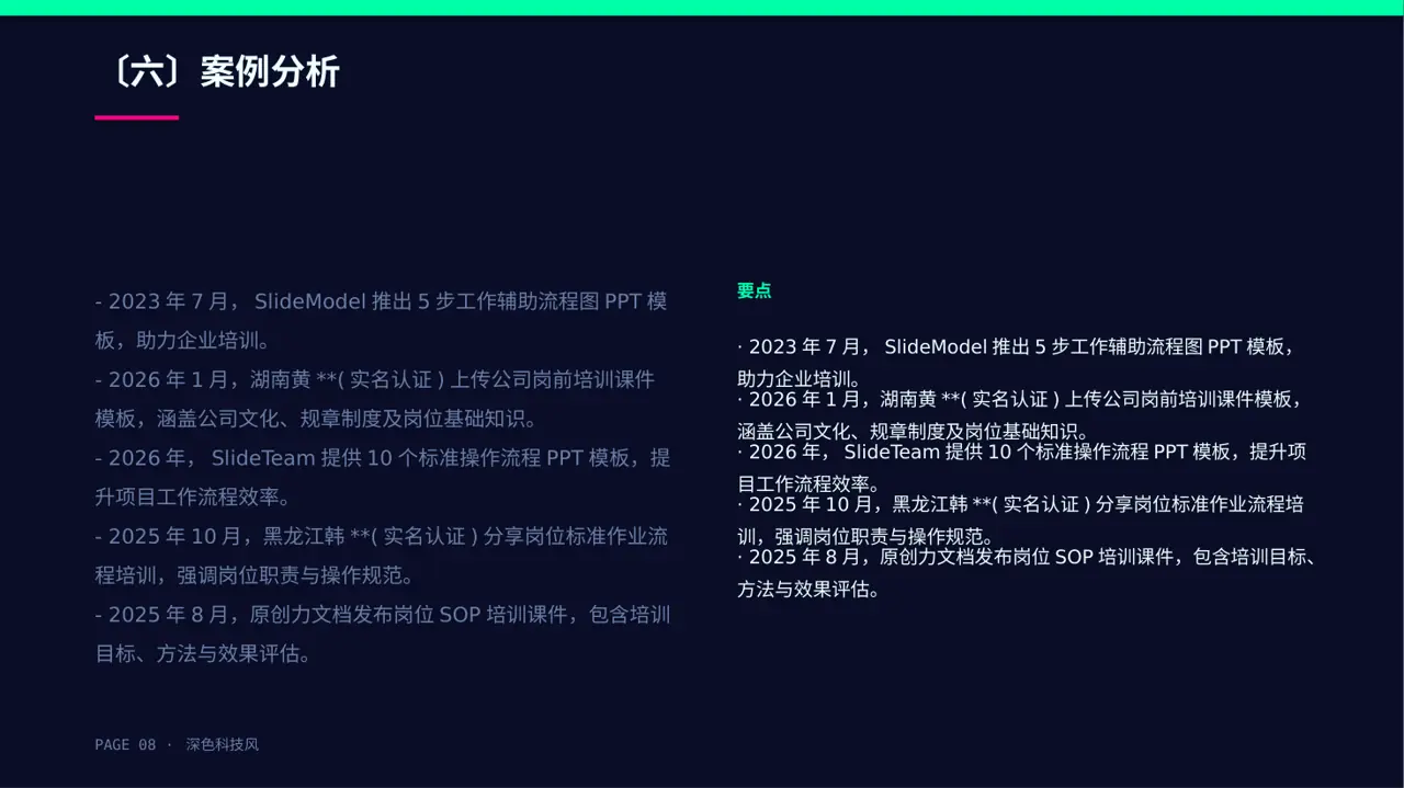 岗位标准流程培训模板 PPT模板（深色科技风）-5 第8页预览