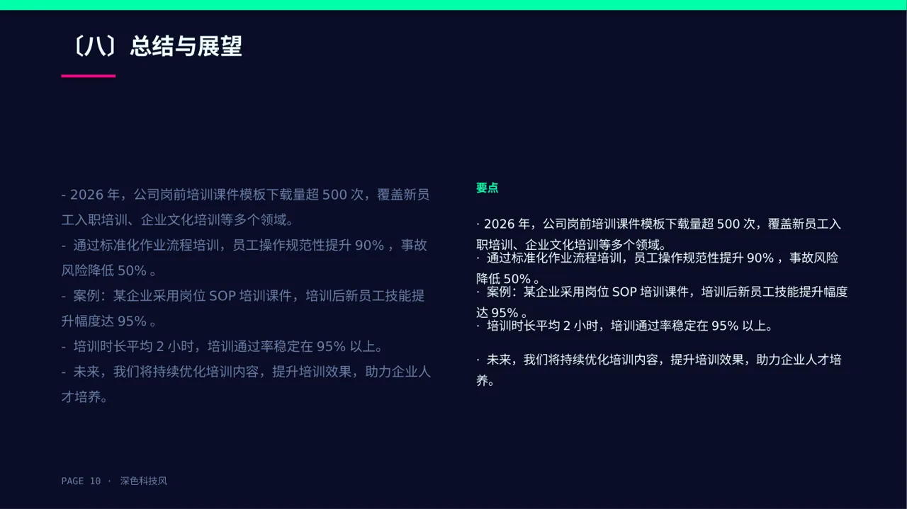 岗位标准流程培训模板 PPT模板（深色科技风）-5 第10页预览