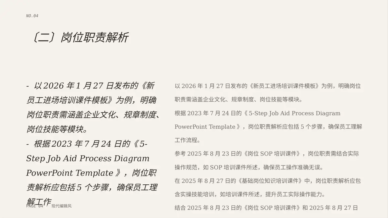 岗位标准流程培训模板 PPT模板（红黑杂志风）-2 第4页预览