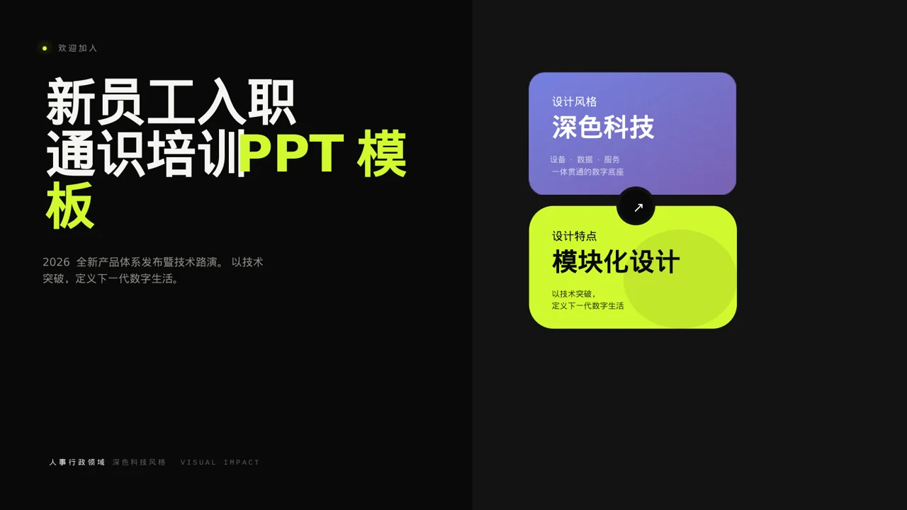 新员工入职通识培训 PPT模板（深色科技风）-2-2