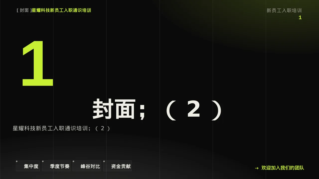 新员工入职通识培训 PPT模板（深色科技风）-2-2 第3页预览