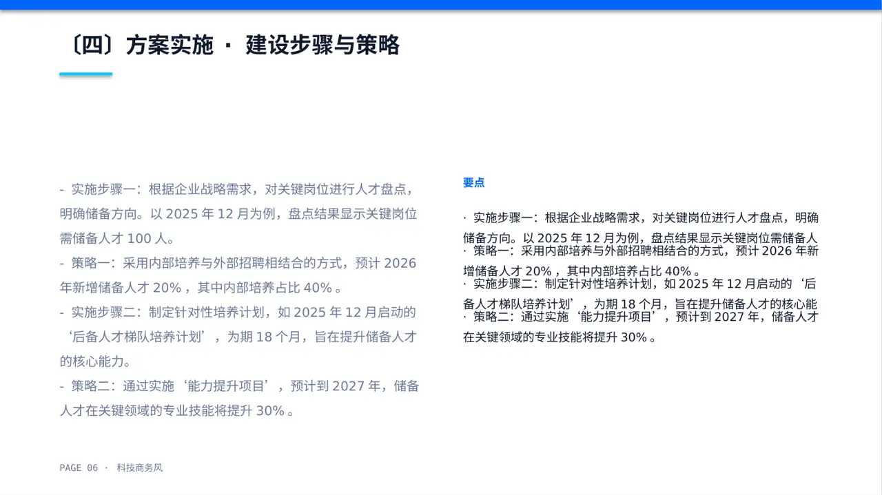核心人才储备建设方案 PPT模板 第6页预览
