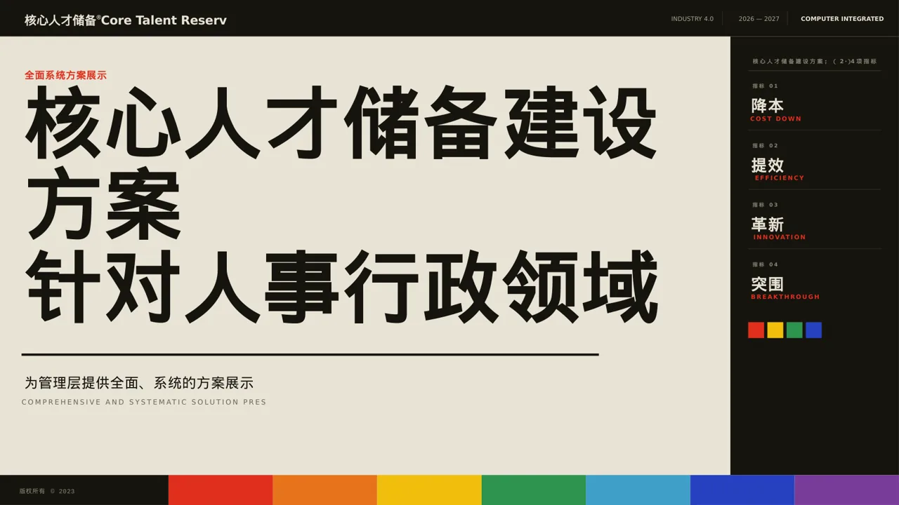 核心人才储备建设方案PPT模板
