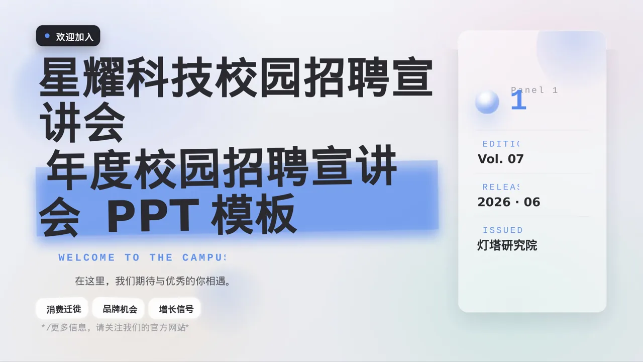 年度校园招聘宣讲会 PPT模板