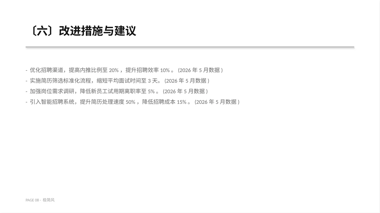 月度招聘工作进度总结报告 PPT模板 第8页预览