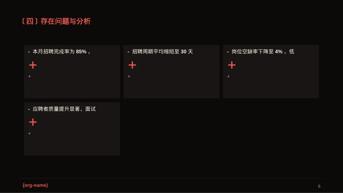 月度招聘工作进度总结报告PPT模板 第6页预览
