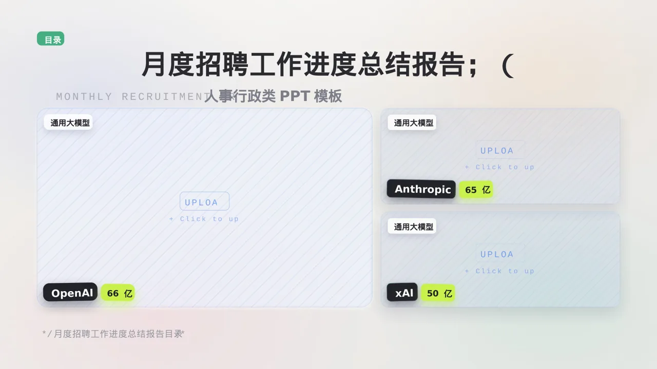 月度招聘工作进度总结报告 PPT模板 第4页预览