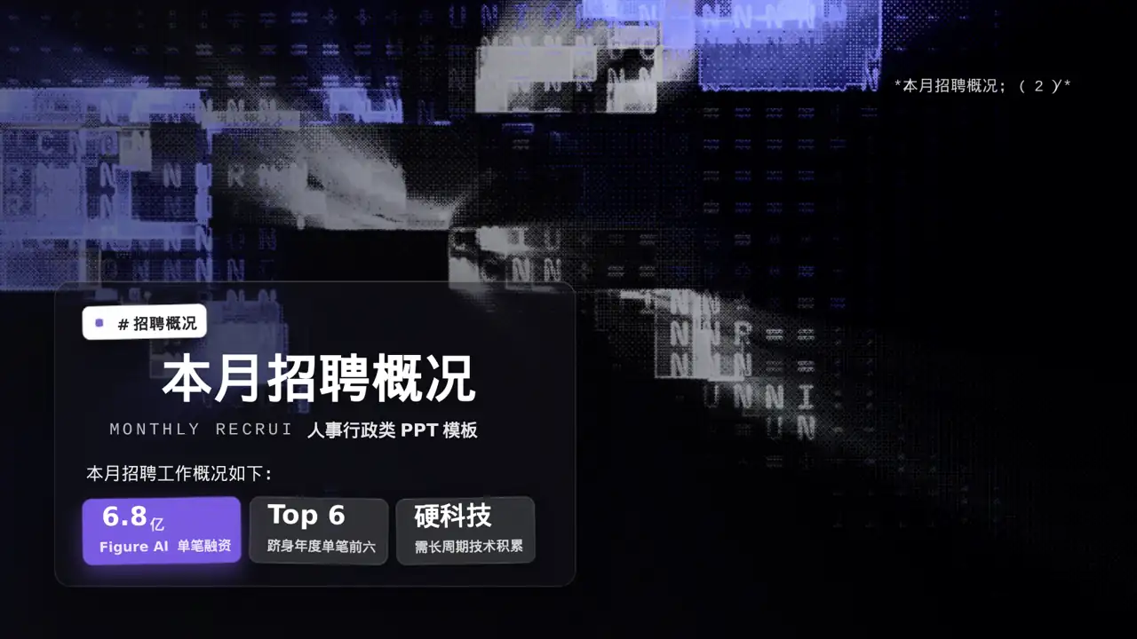 月度招聘工作进度总结报告 PPT模板 第5页预览