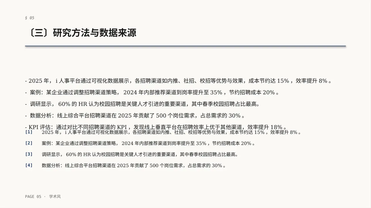 招聘渠道投放效果分析PPT模板（深蓝学术风）-2 第5页预览