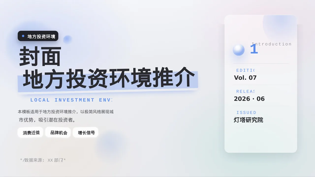 地方投资环境推介PPT模板