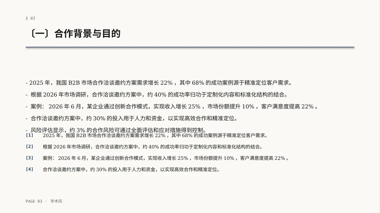 商业合作洽谈邀约方案PPT模板 第3页预览