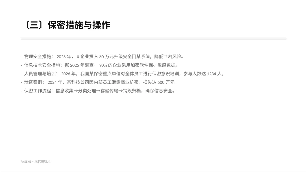 保密管理规定培训 PPT模板（红黑杂志风）-6 第5页预览