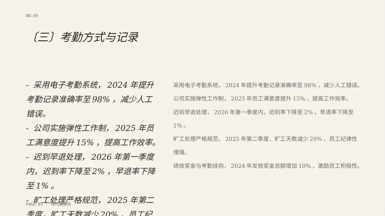 公司考勤管理制度宣讲 PPT模板 第5页预览