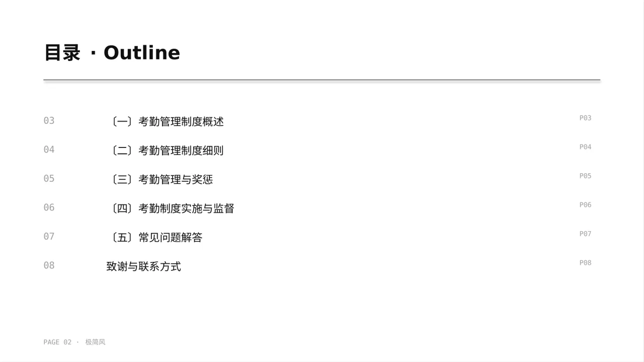 公司考勤管理制度宣讲 PPT模板 第2页预览