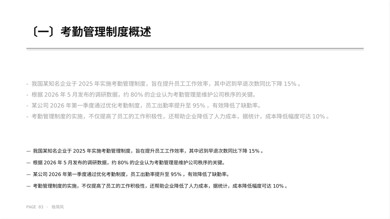 公司考勤管理制度宣讲 PPT模板 第3页预览