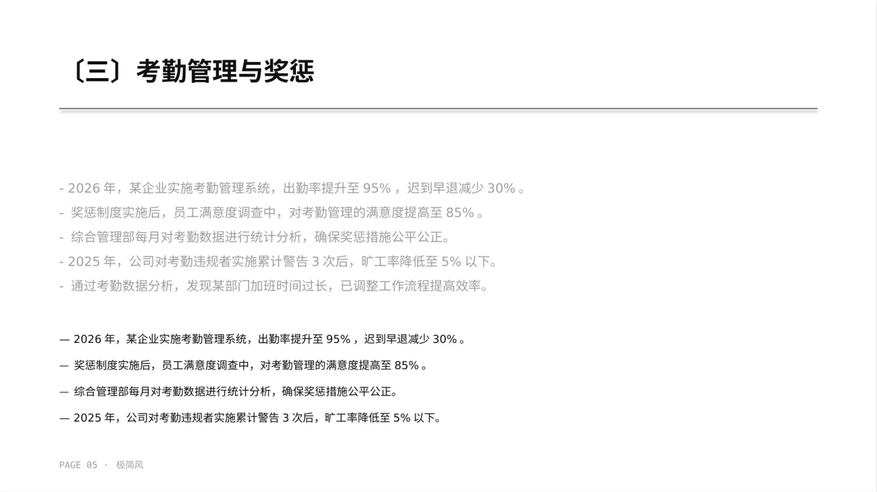 公司考勤管理制度宣讲 PPT模板 第5页预览