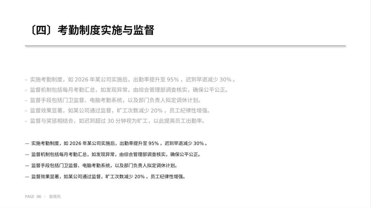 公司考勤管理制度宣讲 PPT模板 第6页预览