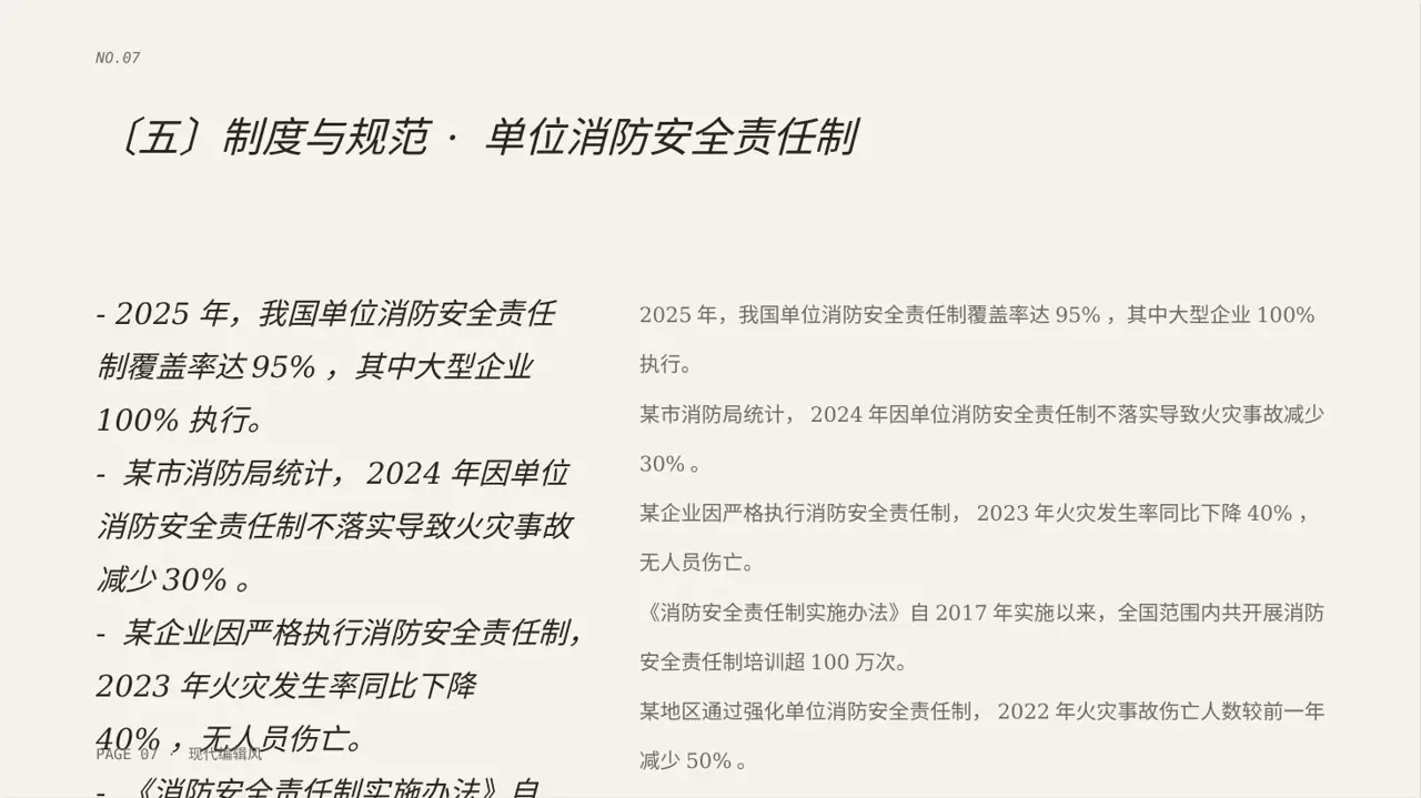 现代编辑风格消防安全制度学习课件PPT模板 第7页预览