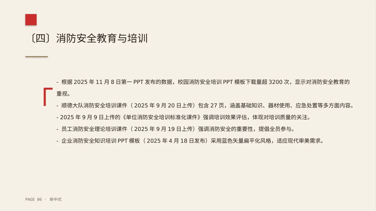 消防安全制度学习课件 PPT模板 第6页预览